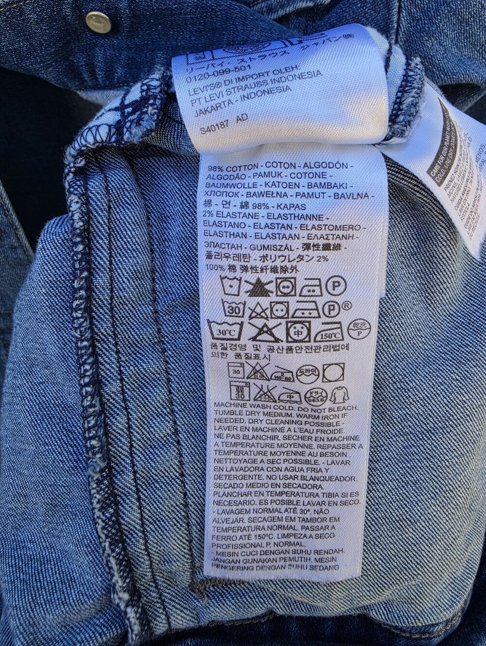 Levi's Custom Hand Painted Van Gogh Sunflowers Denim Jacket Size L - Picture 6 of 6